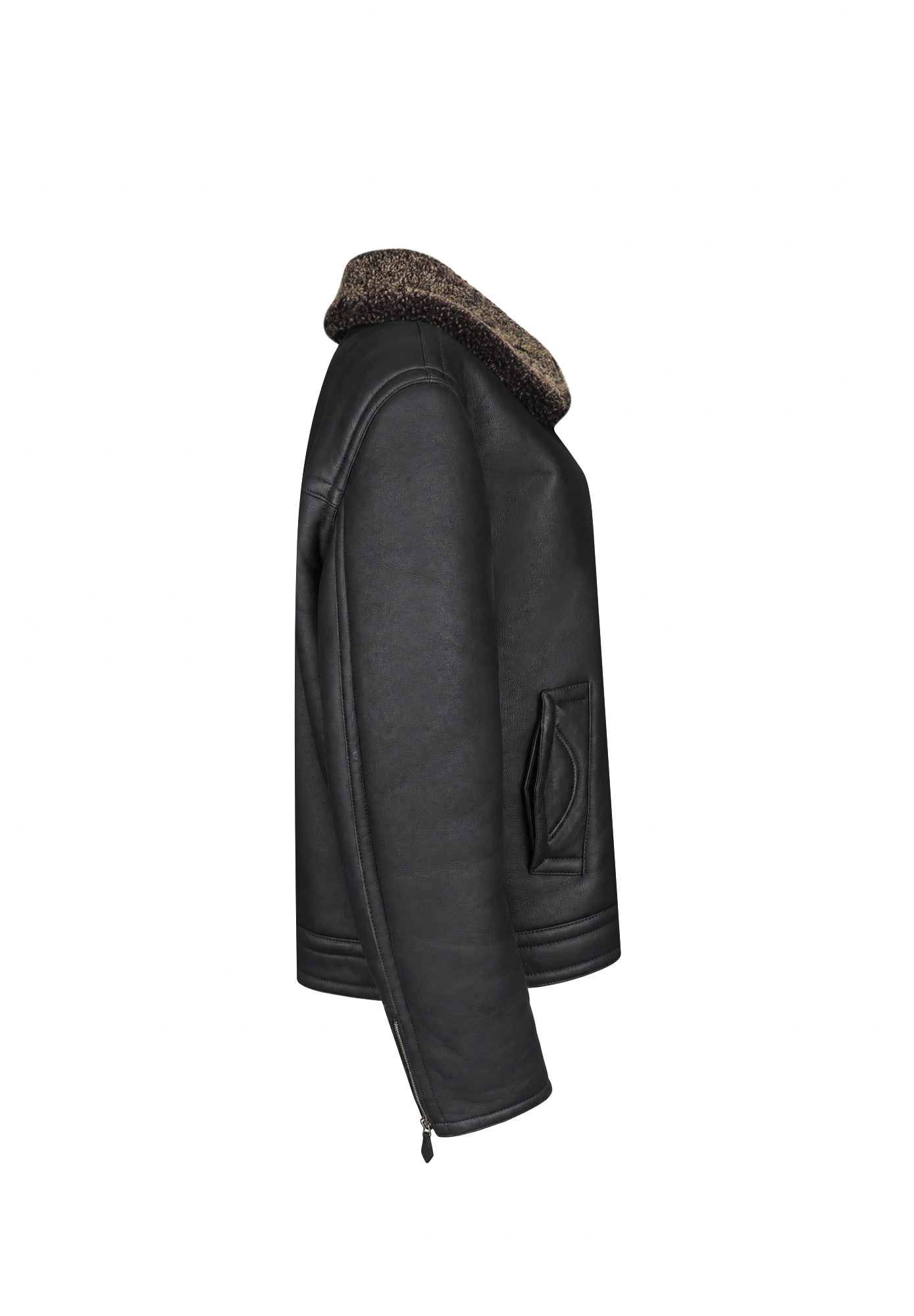 Hermès Black Sheepskin Coat