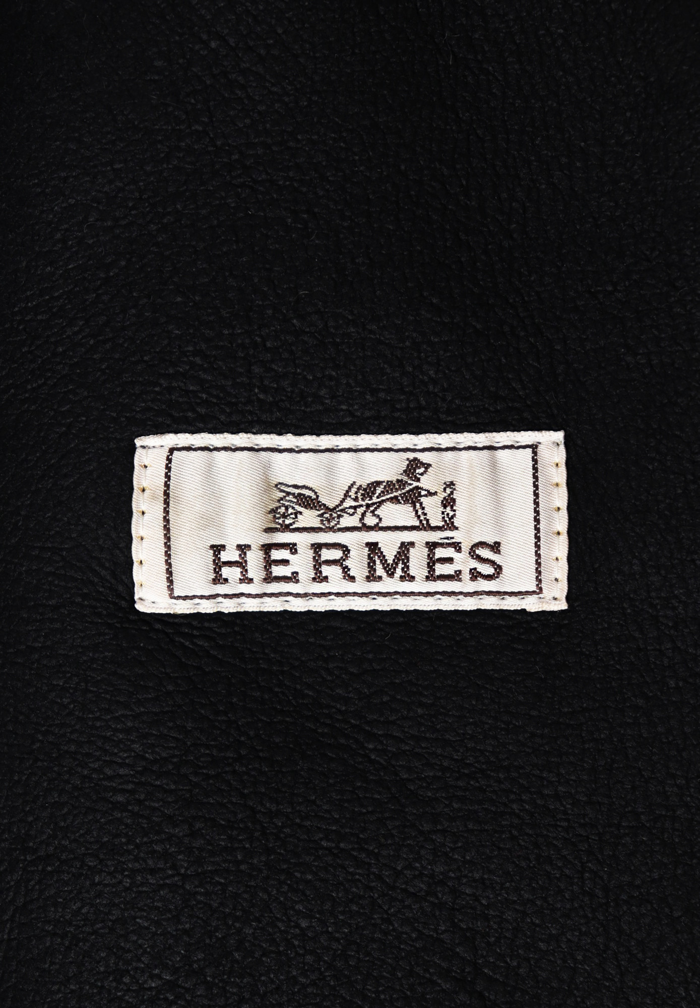 Hermès Black Sheepskin Coat