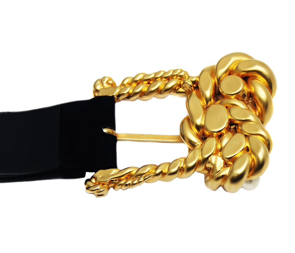 Chanel Suede Large Pearl Belt  