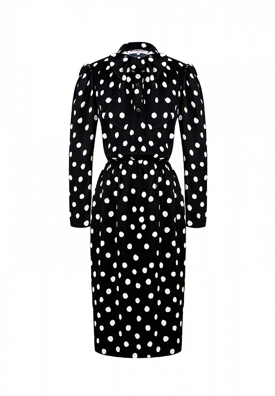 Saint Laurent Polka Dot Black Dress