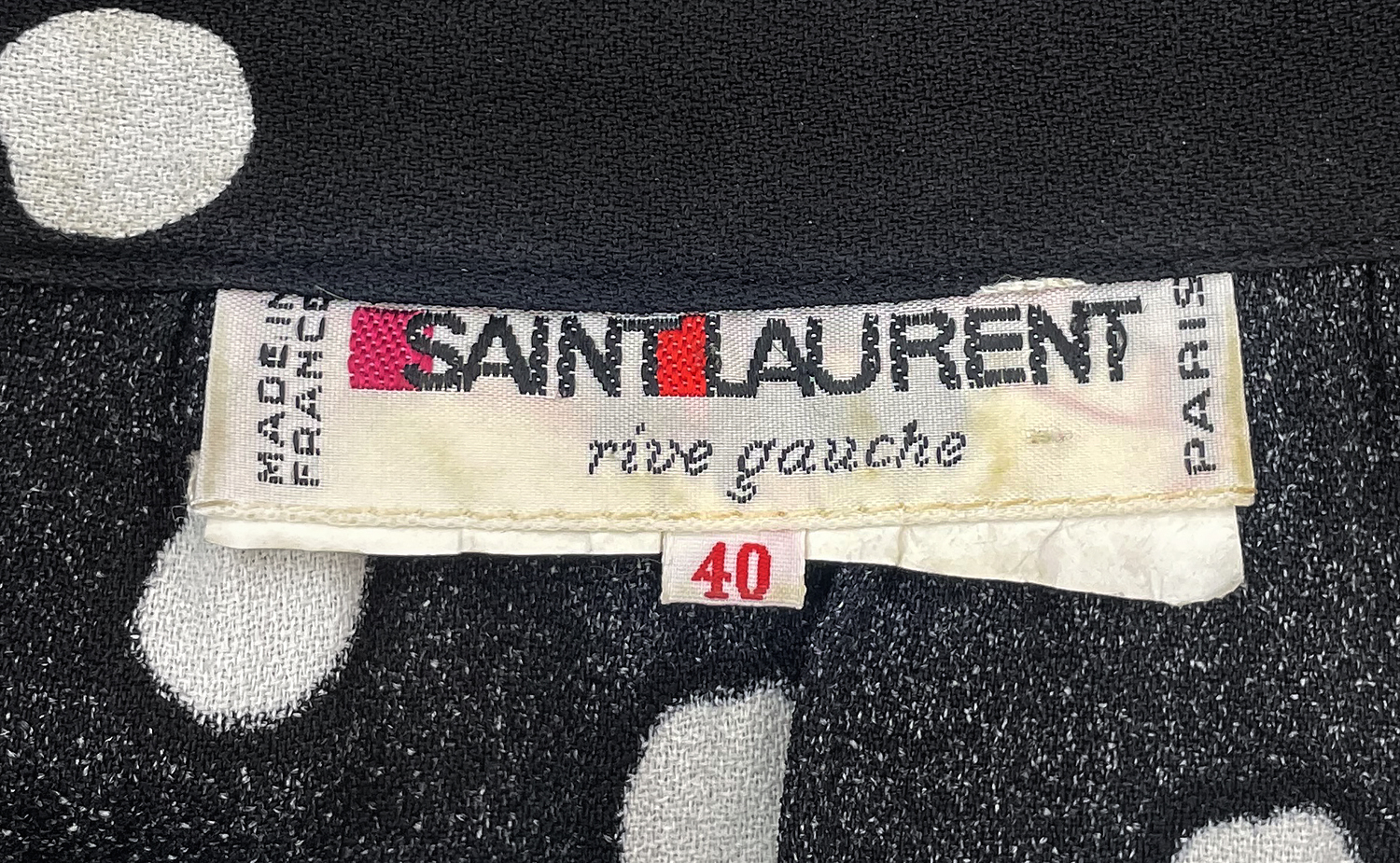 Saint Laurent Polka Dot Black Dress