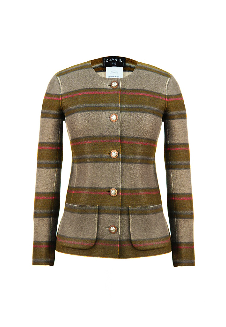 Chanel Striped Cashmere Jacket