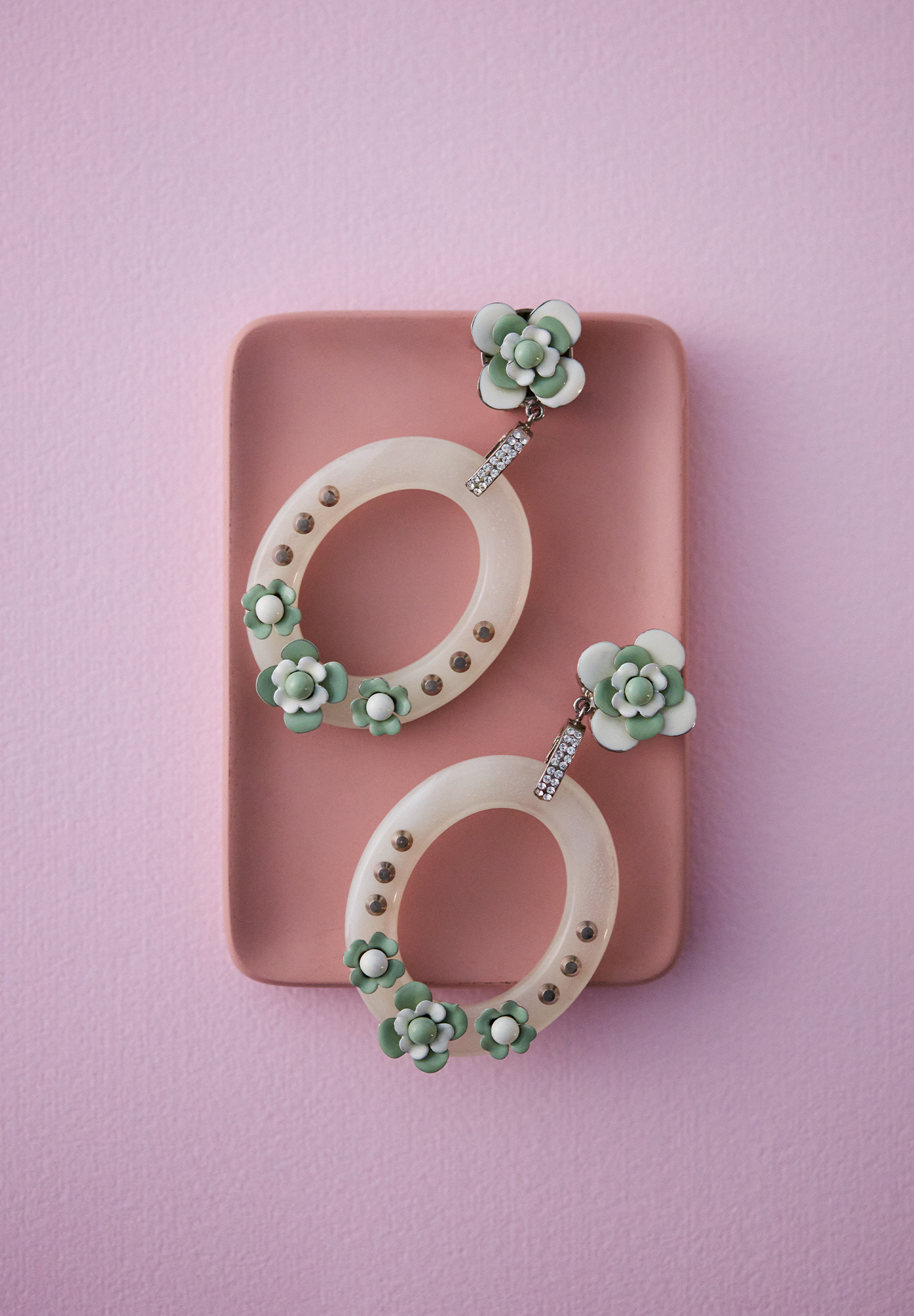 Prada Clip-on Earrings With Flowers