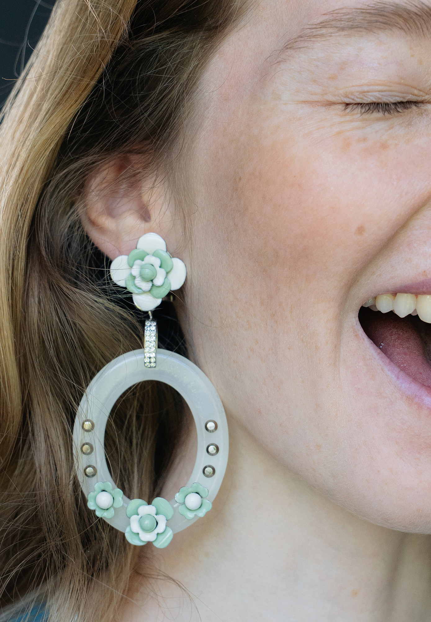Prada Clip-on Earrings With Flowers