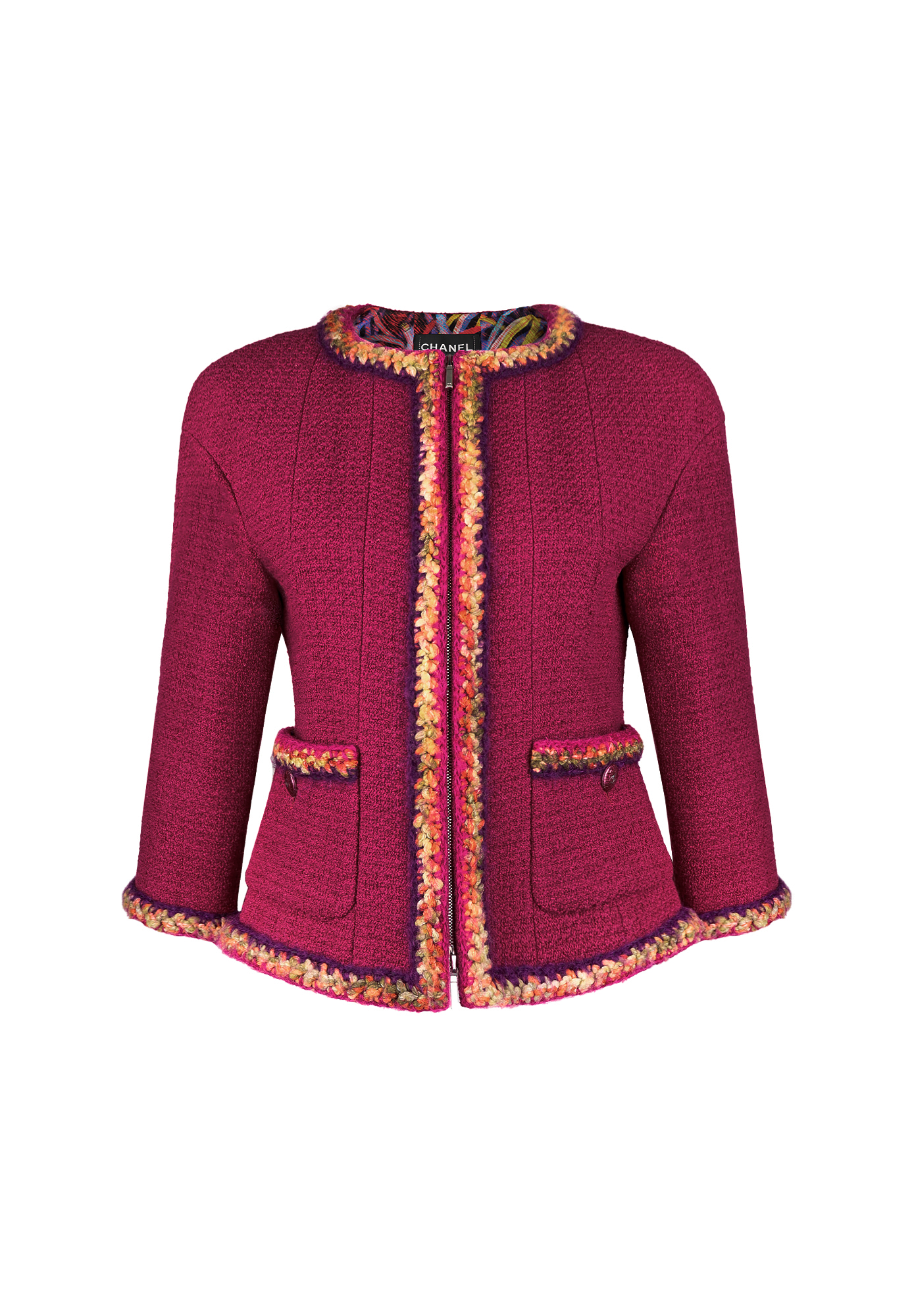 Chanel Pink Tweed Jacket with Trim