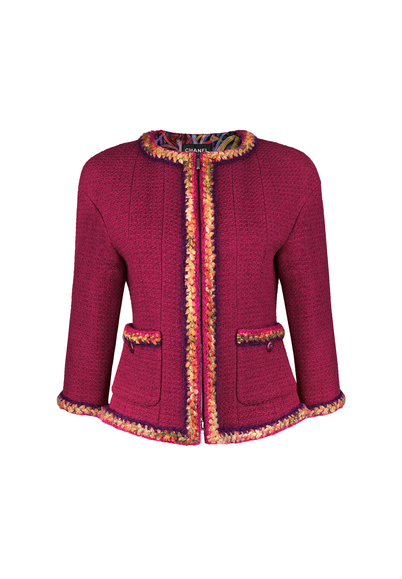 Chanel Pink Tweed Jacket with Trim