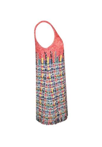 Разноцветное платье Chanel с бахромой