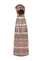 Oscar de la Renta Brocade Dress With Fur Trim