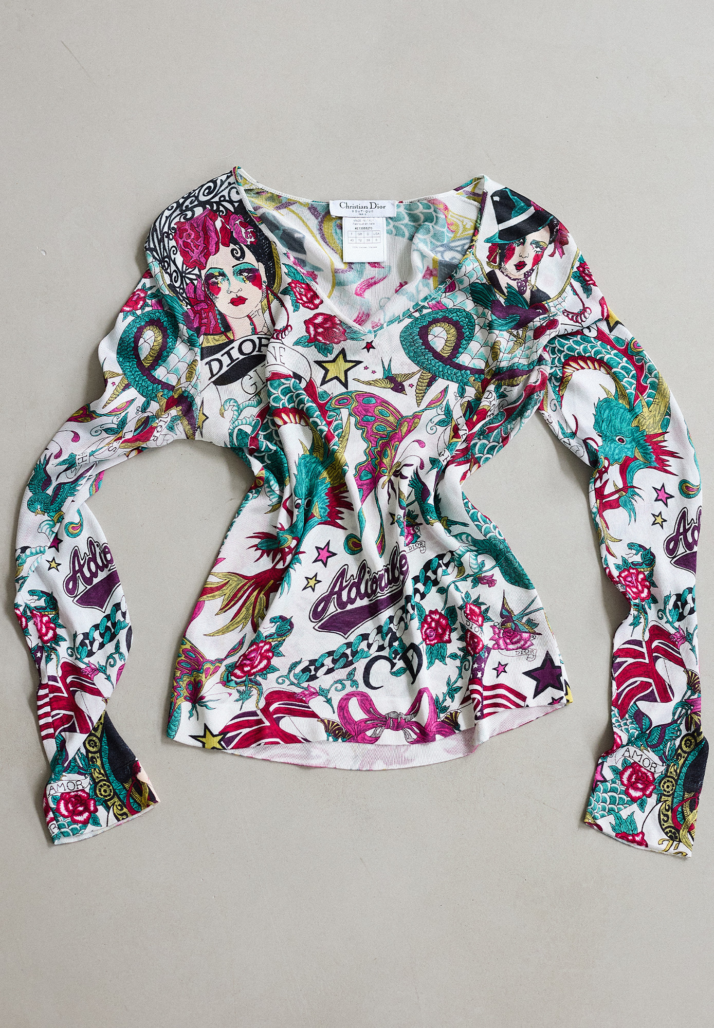 Christian Dior Top with Multicoloured Print