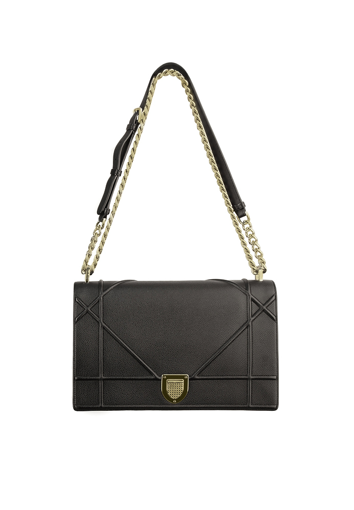Christian Dior Diorama Black Leather Bag