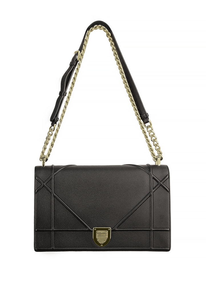 Christian Dior Diorama Black Leather Bag