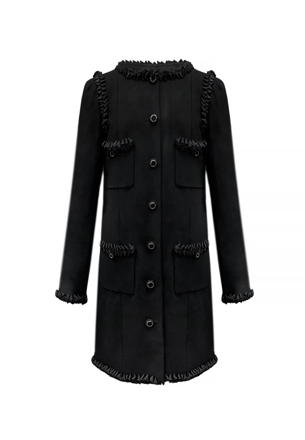 Chanel Black Piping Coat