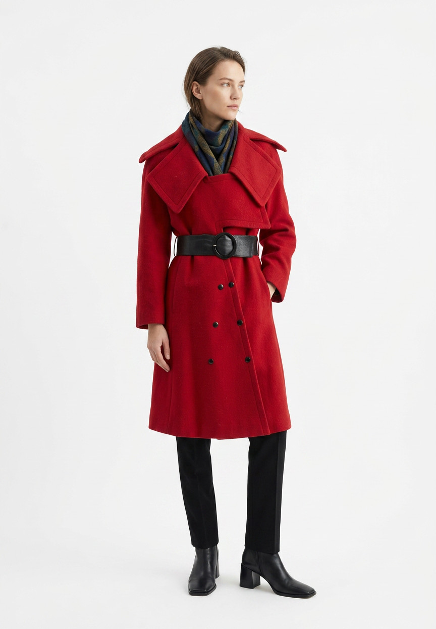 Pierre Cardin Red Wool Coat