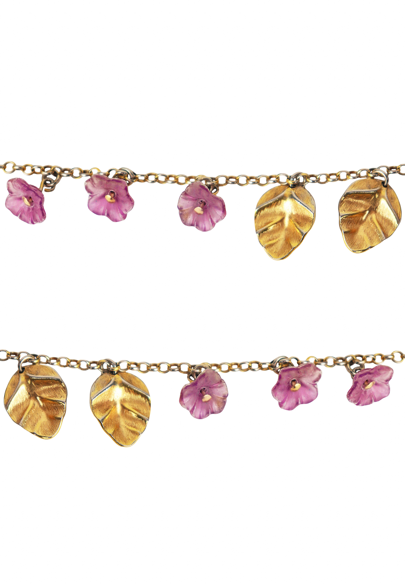 Christian Dior Chain Necklace With Flowers