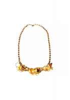 Brown Flowers Crystals Necklace