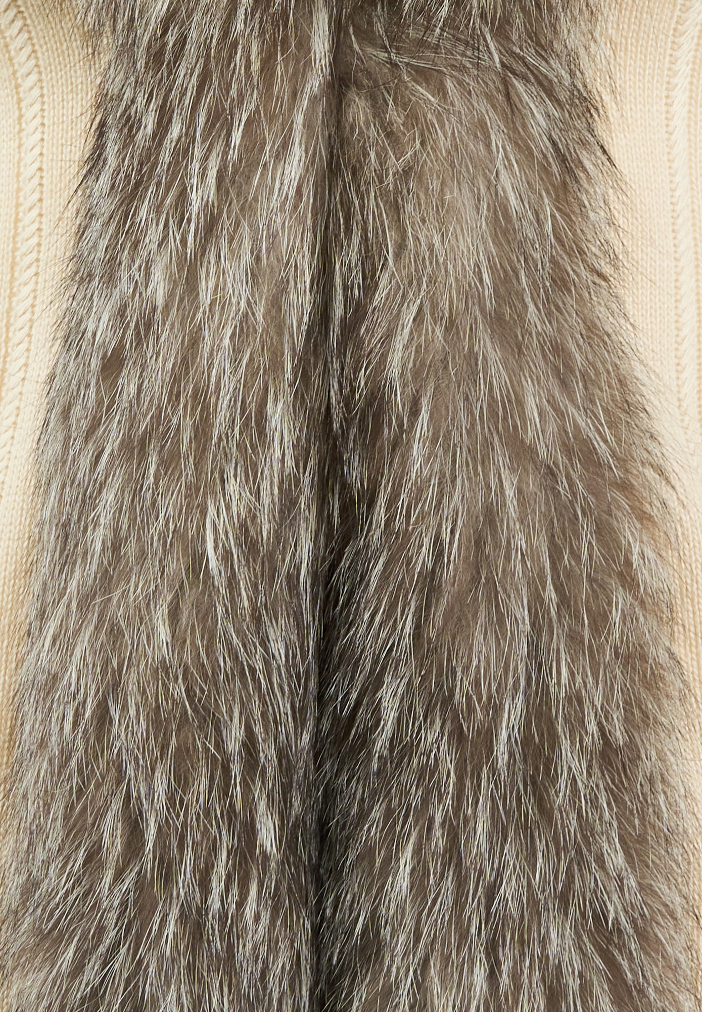 Blumarine Beige Cardigan With Fur
