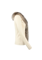 Blumarine Beige Cardigan With Fur