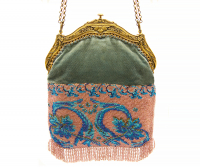 Velvet Beaded Purse With Fringe