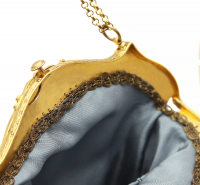 Velvet Beaded Purse With Fringe