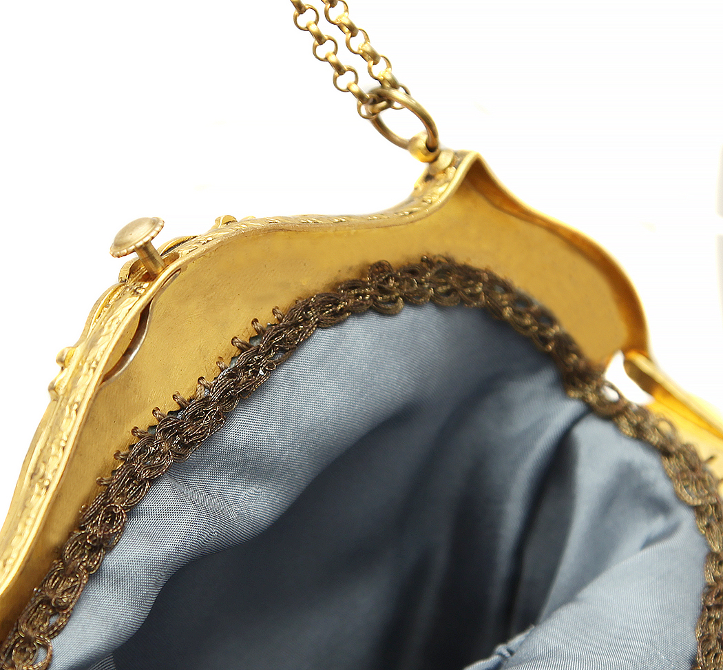 Velvet Beaded Purse With Fringe