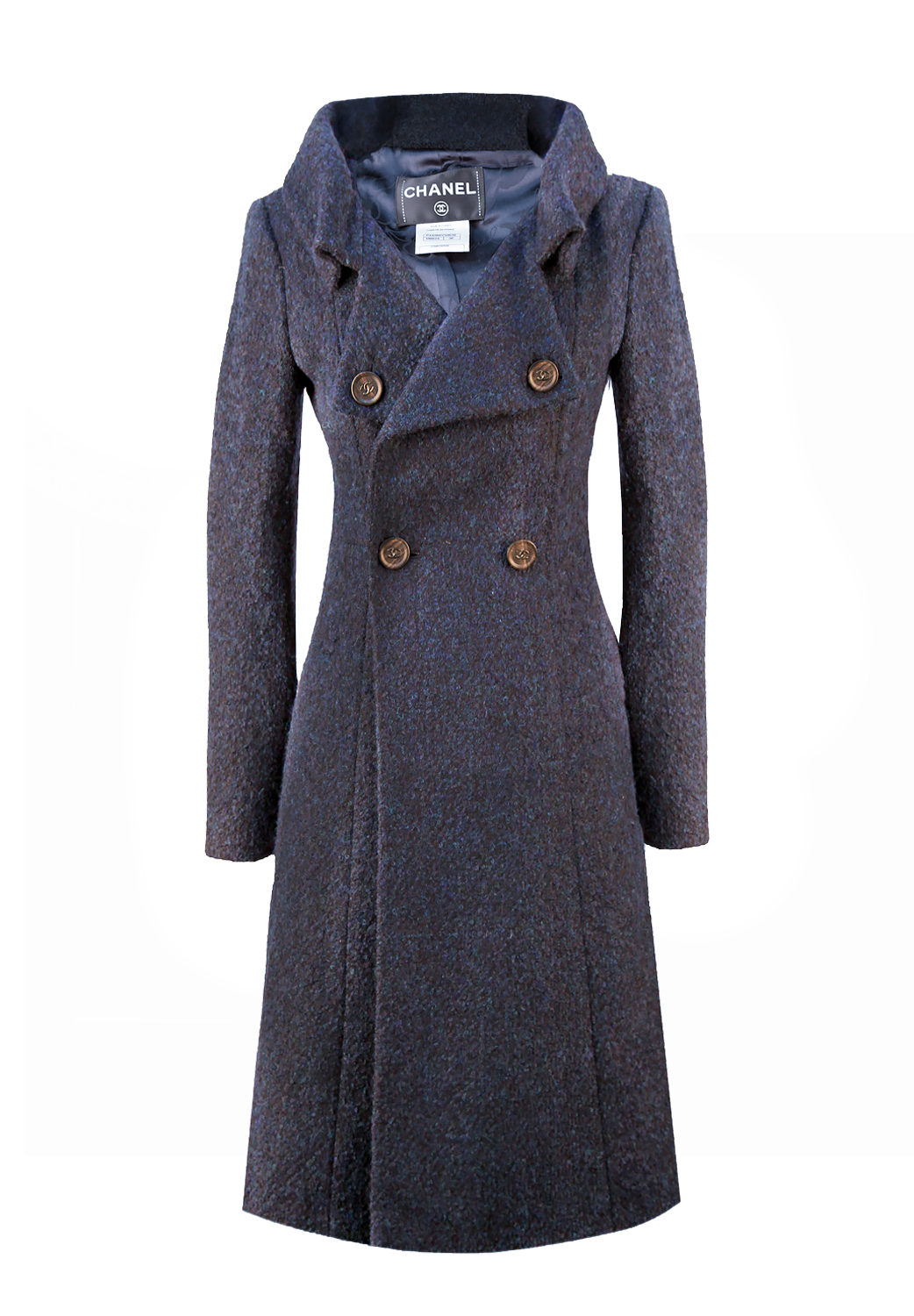 Chanel Navy Double-Breasted Coat