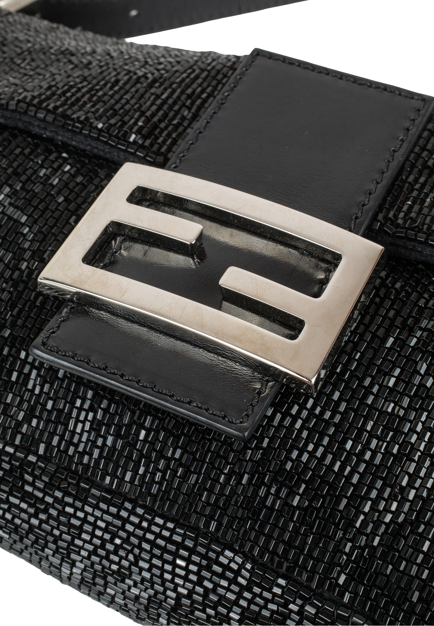 Fendi Baguette Black Beaded Bag