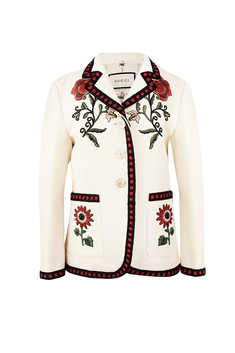 Gucci Embroidery White Suit