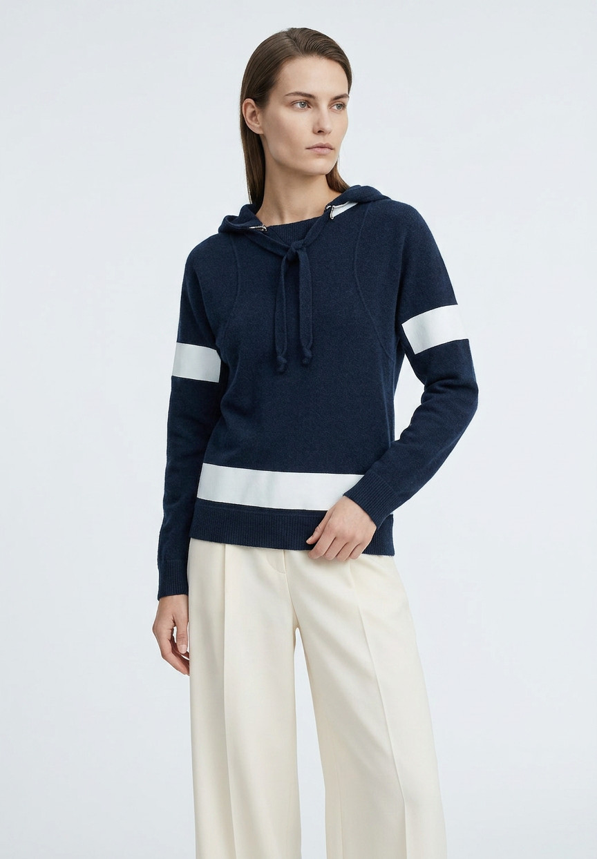 Chanel Blue Hooded Sweater