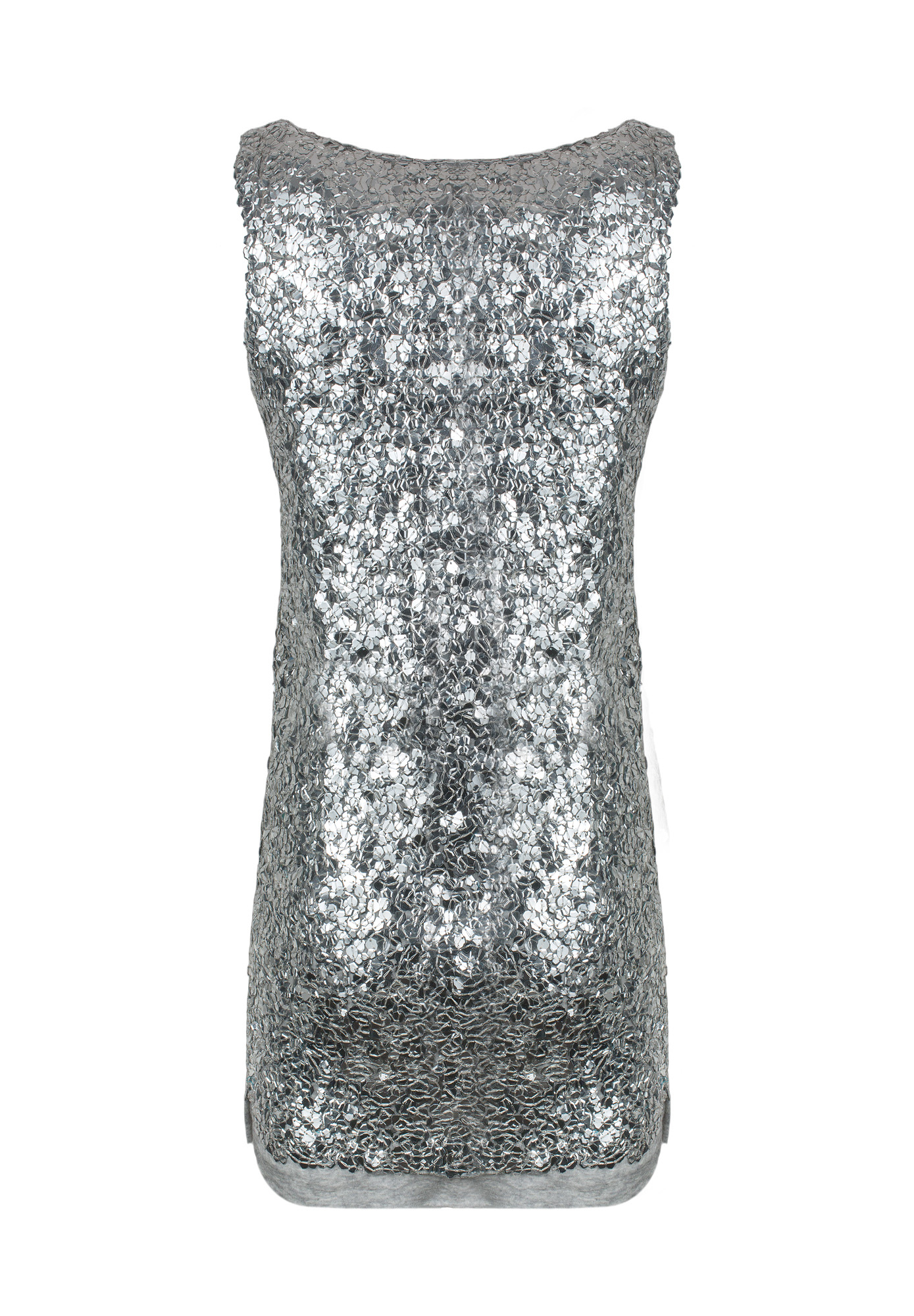 Balmain Silver Dress With Sequins
