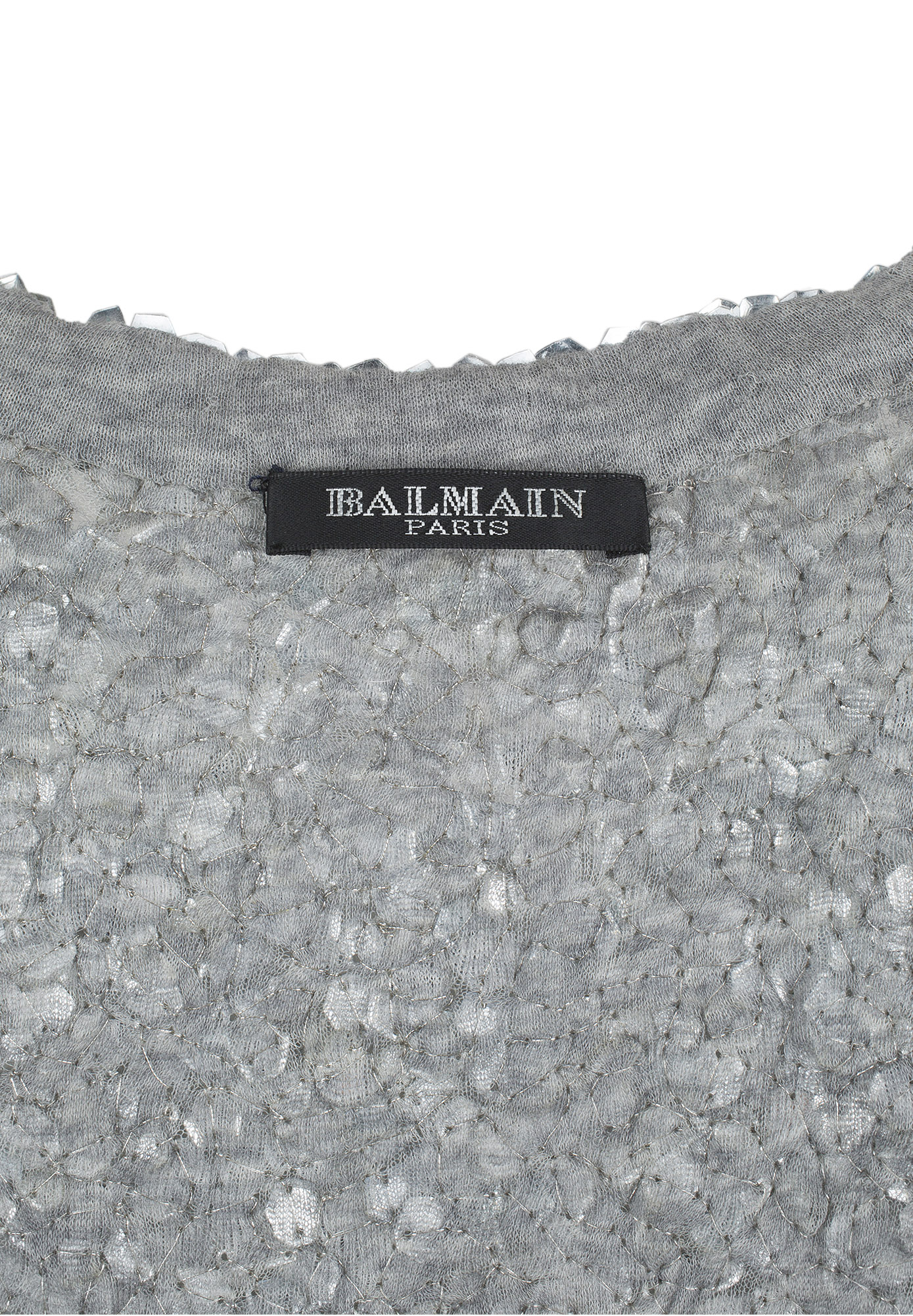 Balmain Silver Dress With Sequins