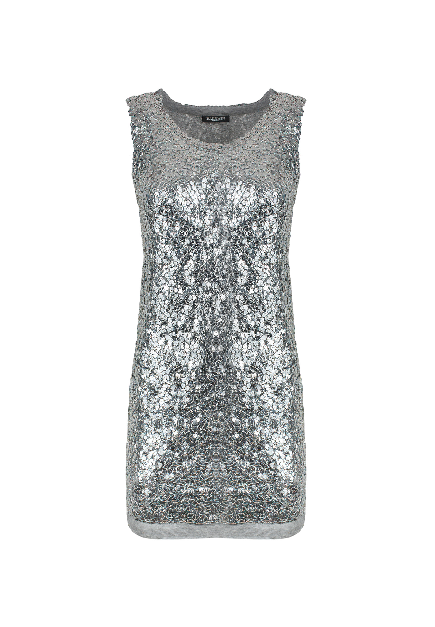 Balmain Silver Dress With Sequins
