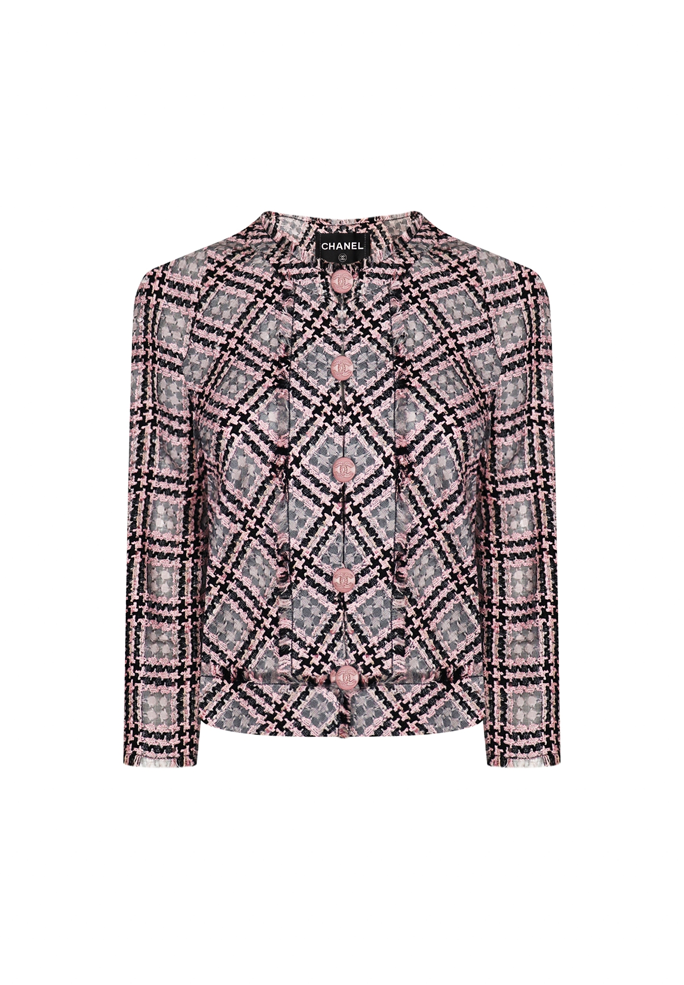 Chanel Plaid Jacket With Fringes