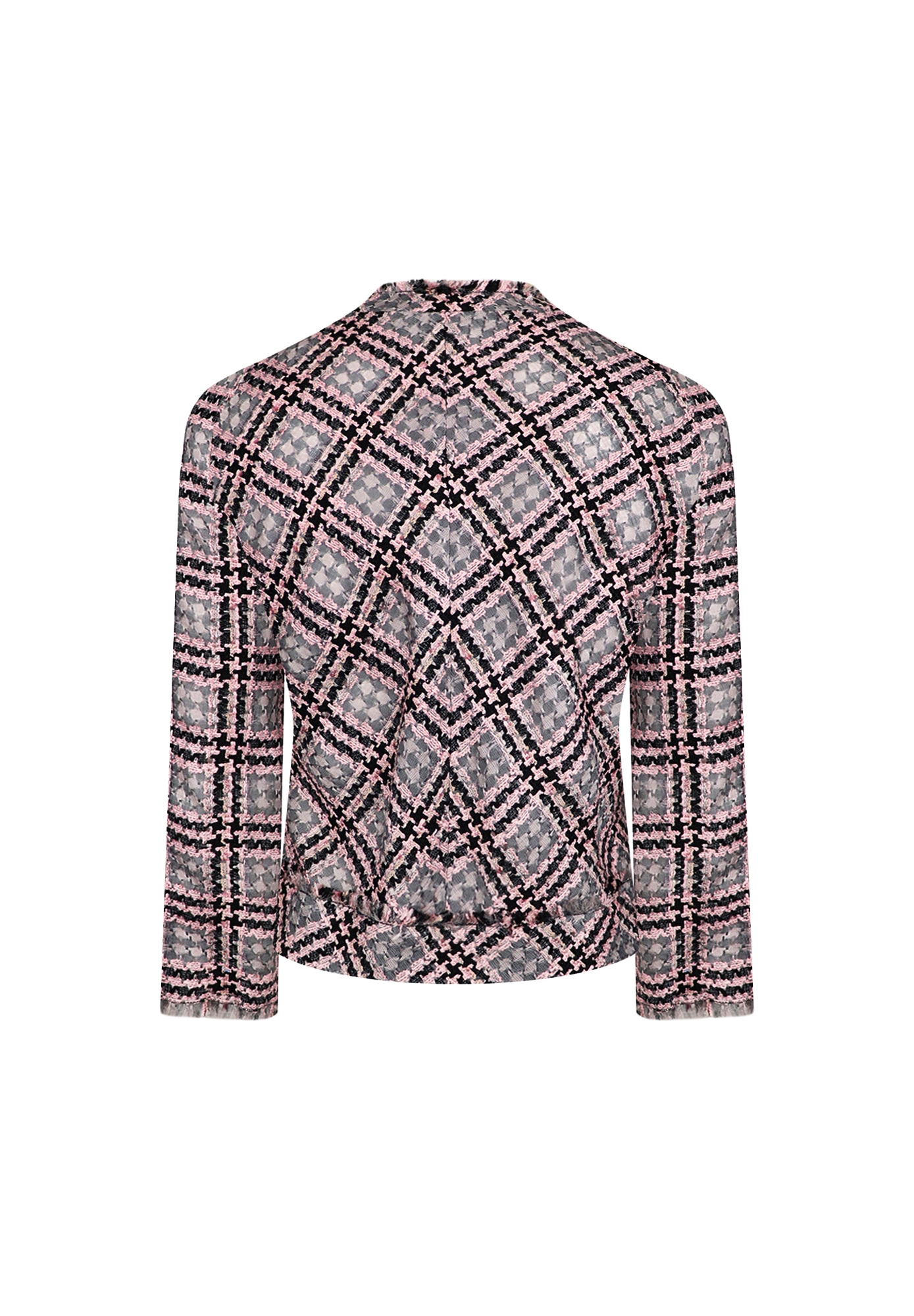 Chanel Plaid Jacket With Fringes