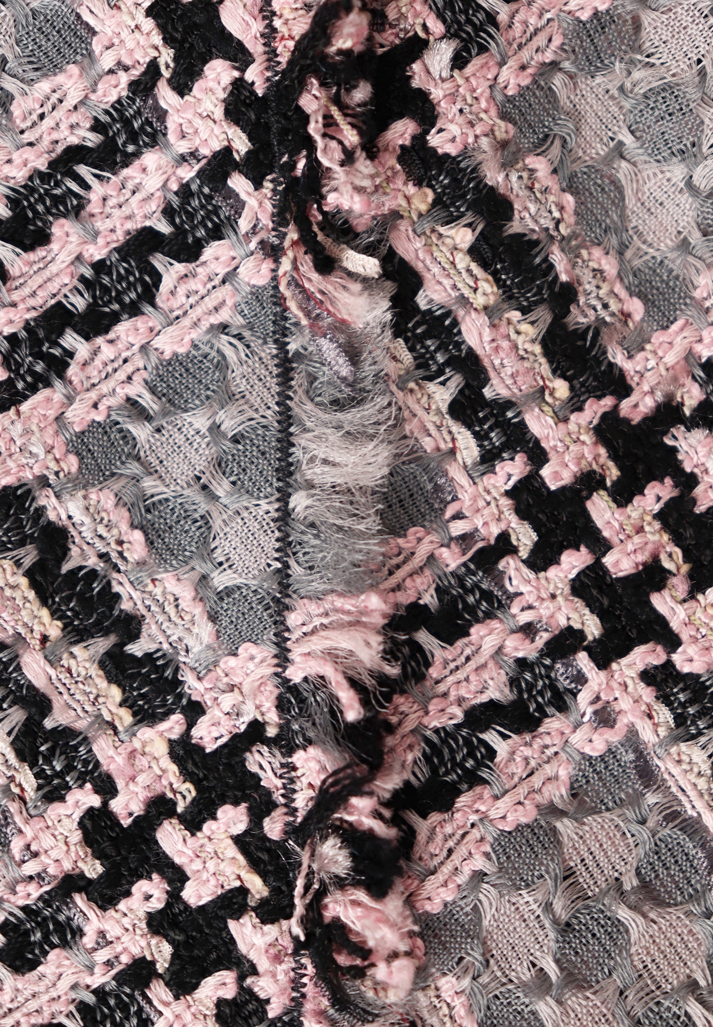 Chanel Plaid Jacket With Fringes