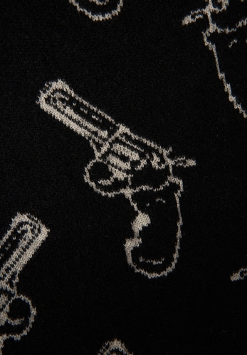 Черное платье-свитер Saint Laurent с пистолетами