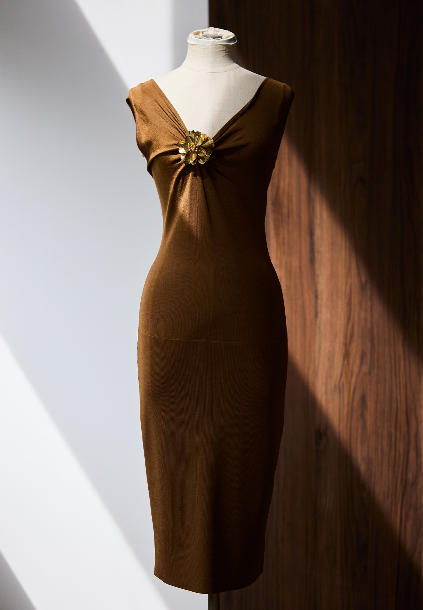 Gucci Dress With A Gold Brooch