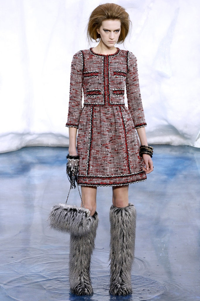 Chanel Red Tweed Dress