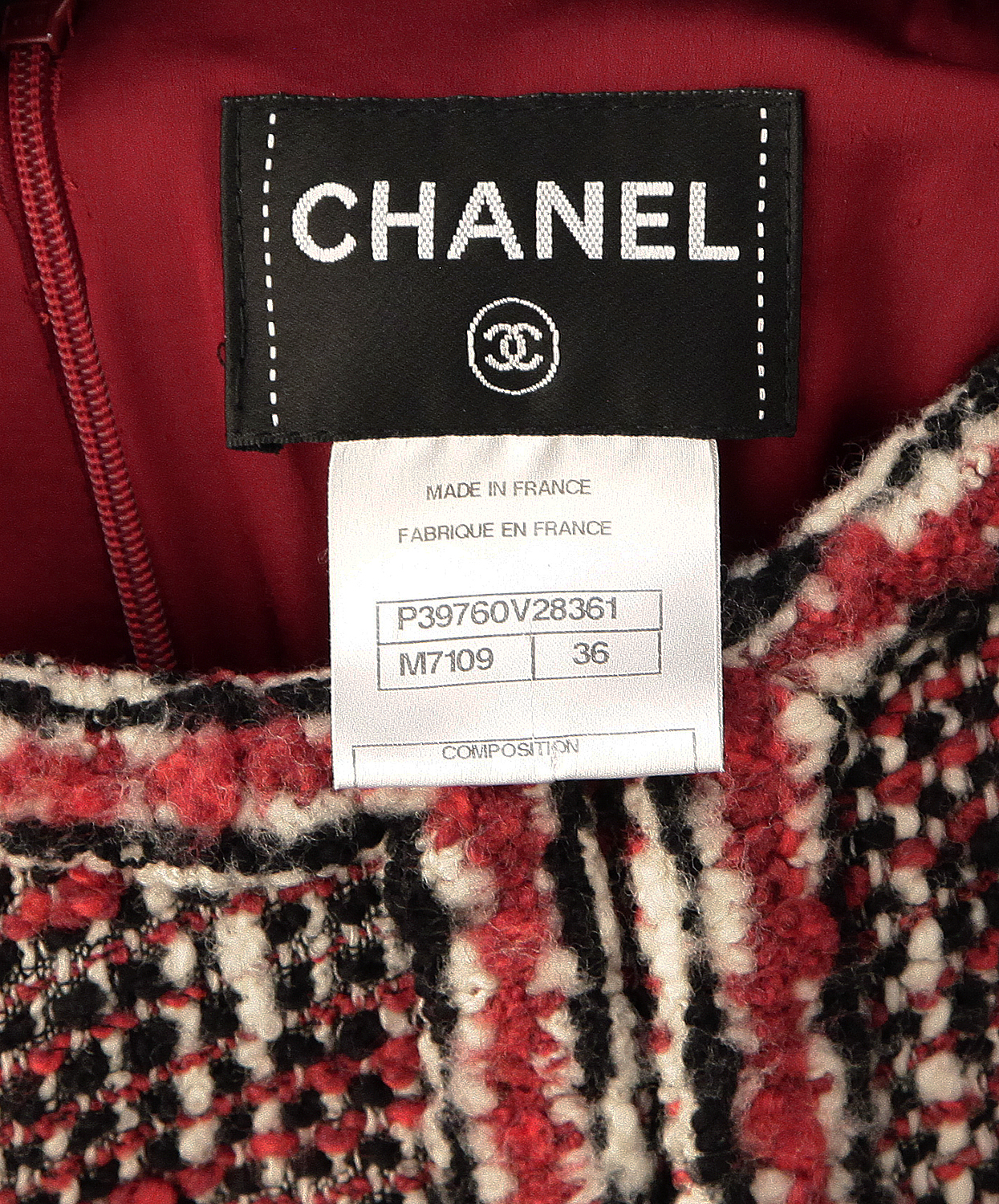 Chanel Red Tweed Dress