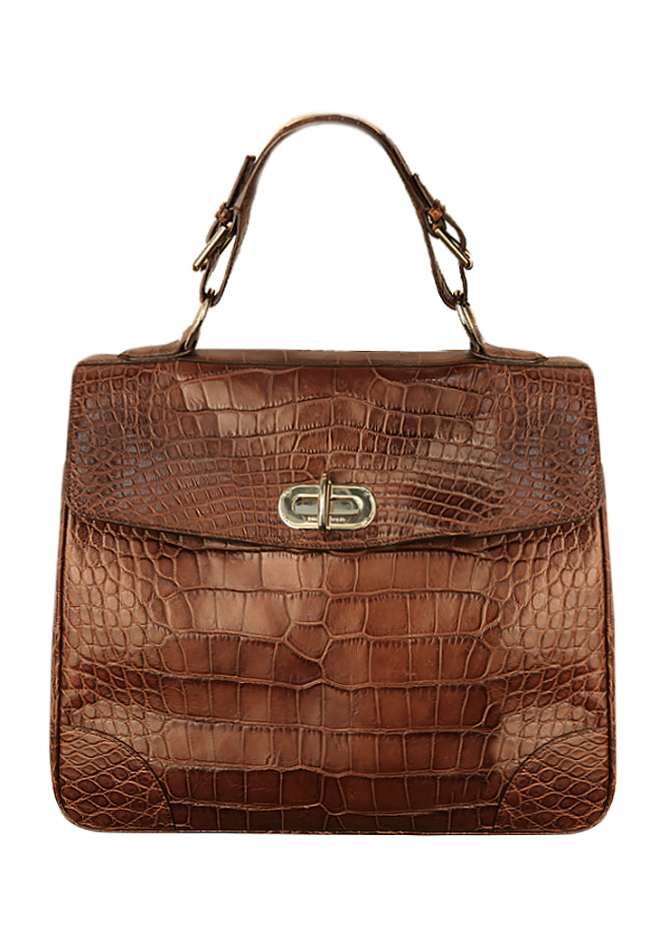 Ralph Lauren Brown Crocodile Bag