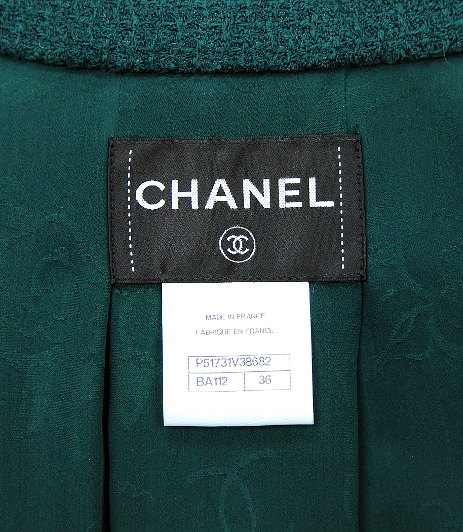 Chanel Dark Green Tweed Jacket