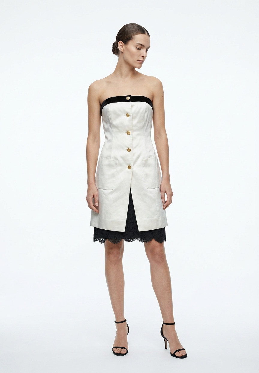 Chanel Lace Skirt With Bustier Dress