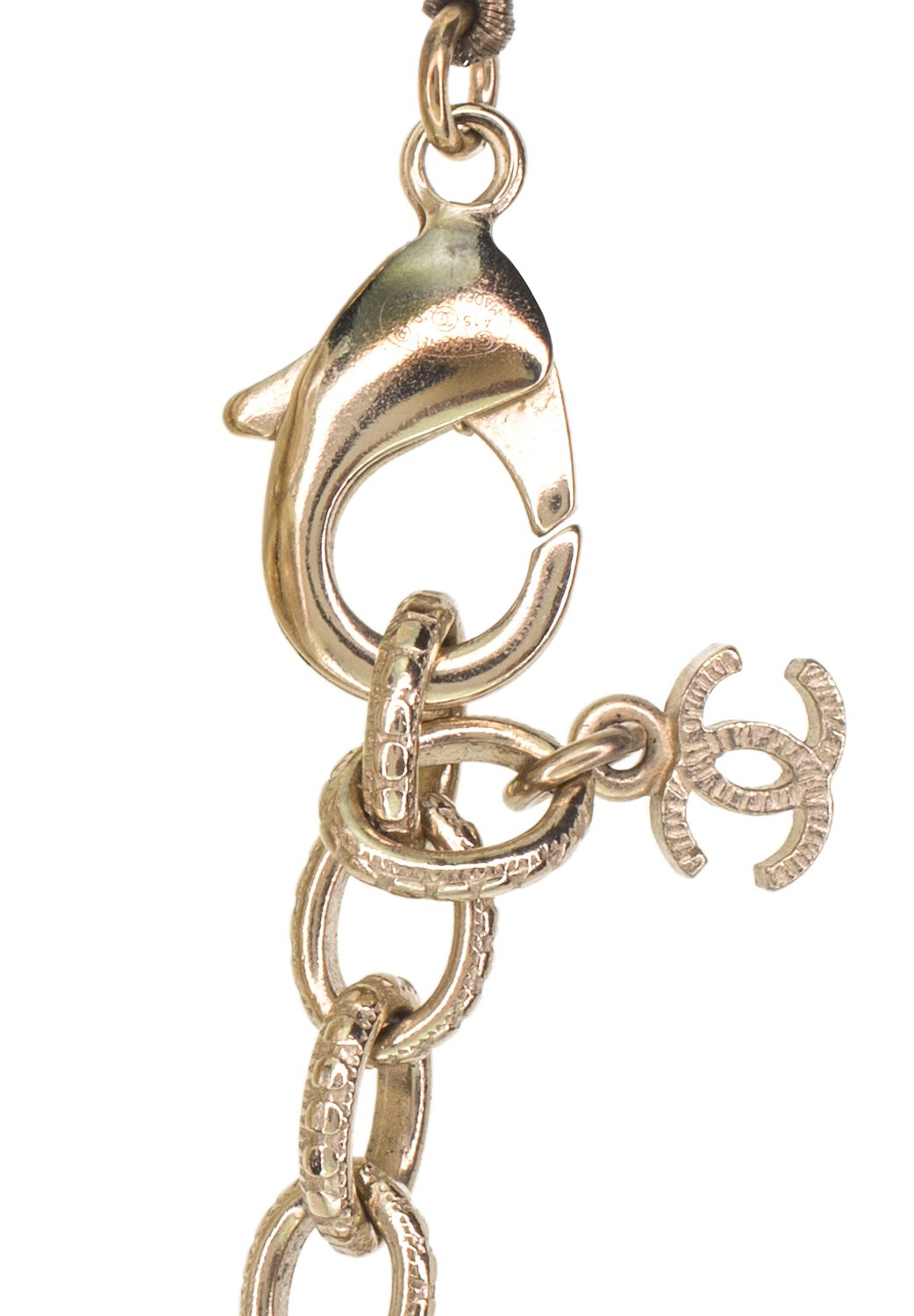 Chanel Pearl Green Gripoix Crystals Necklace