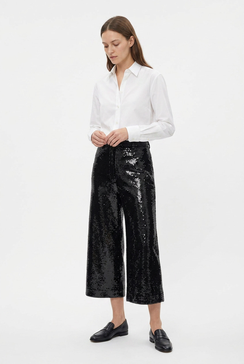 Celine Black Sequin Culottes