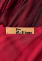 John Galliano Burgundy Dress With Ruffles