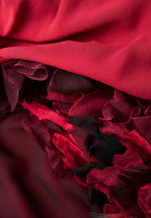John Galliano Burgundy Dress With Ruffles