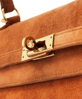 Hermès Kelly 25 Orange H Suede Bag