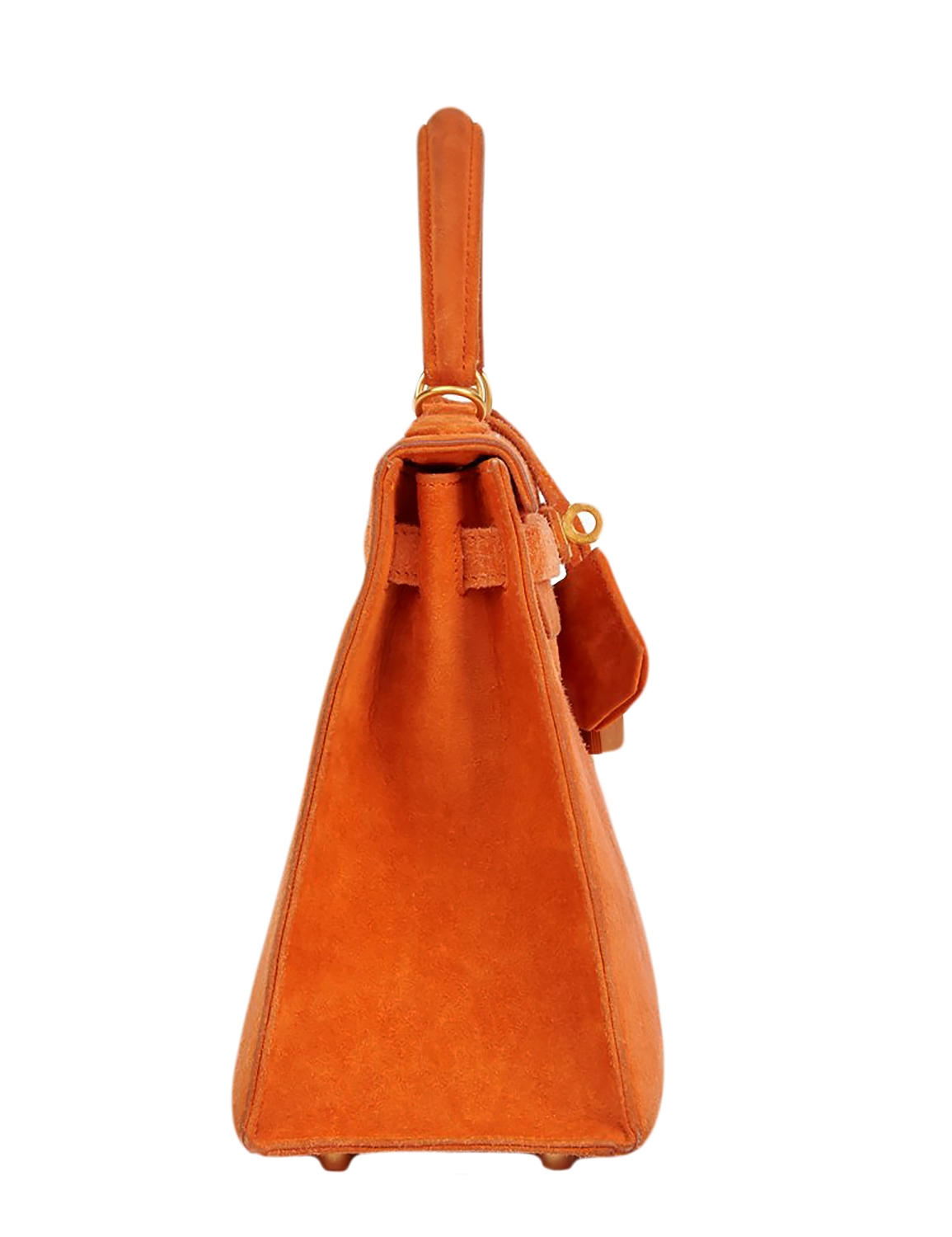 Hermès Kelly 25 Orange H Suede Bag