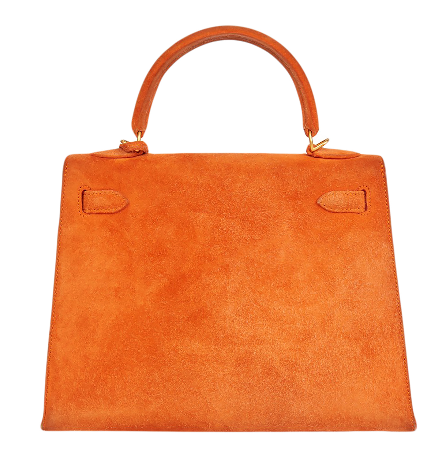 Hermès Kelly 25 Orange H Suede Bag