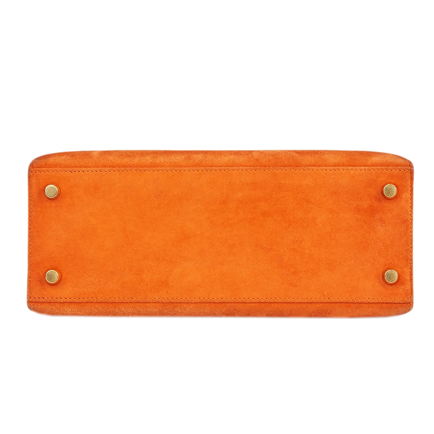 Hermès Kelly 25 Orange H Suede Bag
