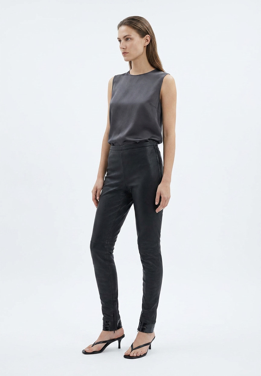 Balenciaga Black Leather Pants
